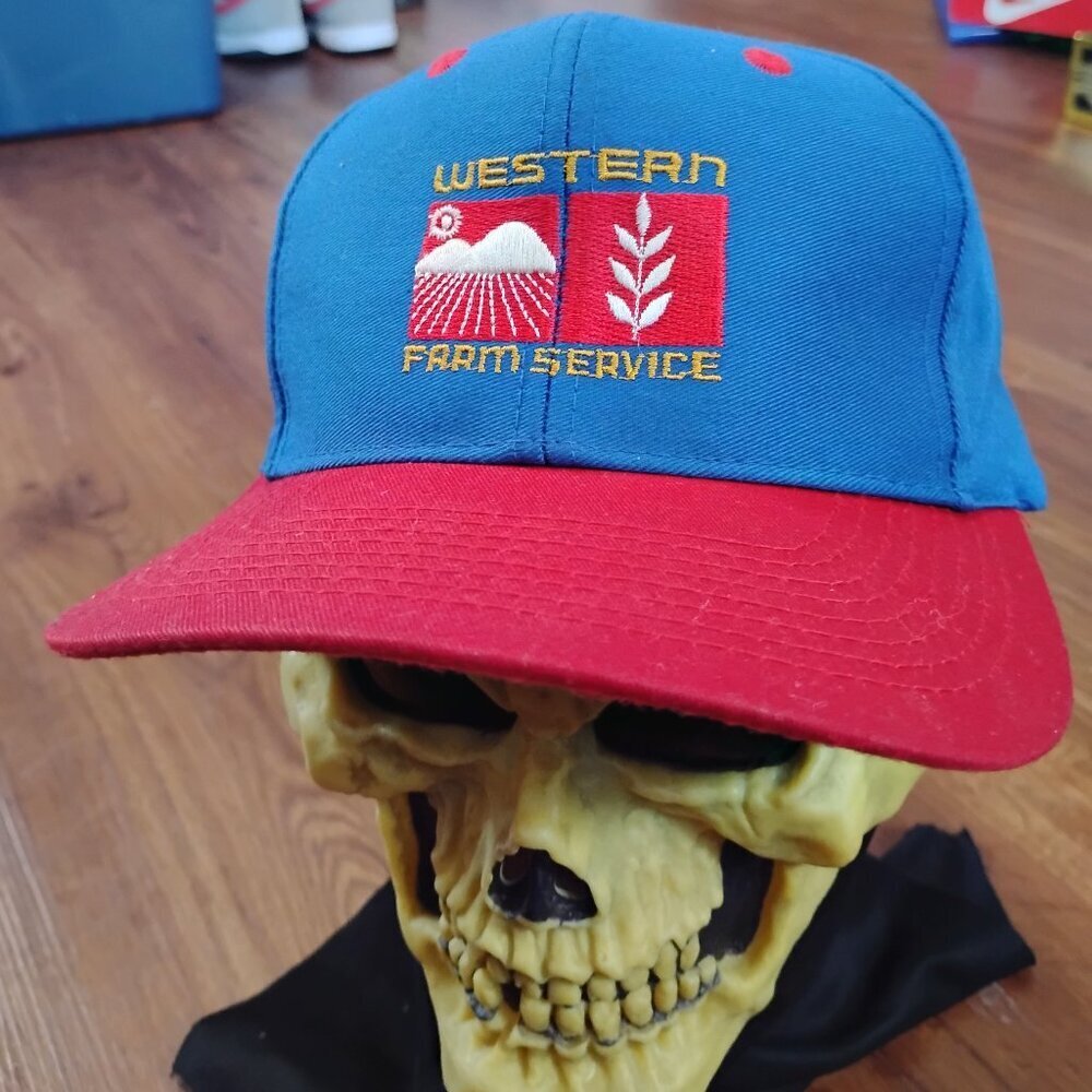 Deadstock Vintage Western Farm Service Two Tone Snap Hat Cap